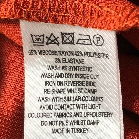 French Connection 3/4 Sleeve Dress Burnt Orange Size 2 - Picture 5 of 7